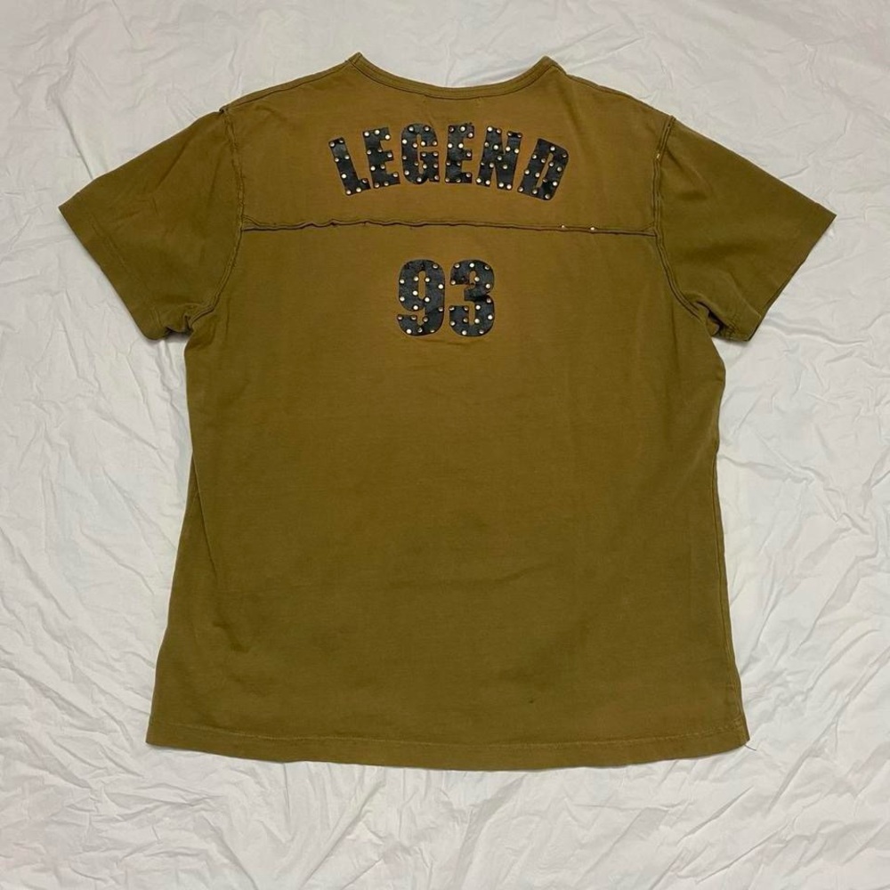 Khaki Y2K shirt with studded details
